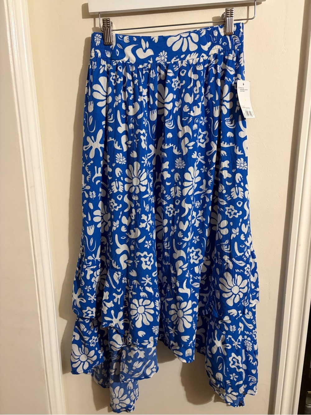 SO Blue and White Floral Maxi Skirt
